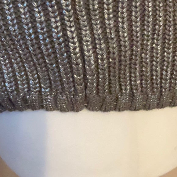 CHICO’S-LIKE NEW-BEAUTIFUL PEWTER LONG-SLEEVE COTTON SWEATER. Washable-Sz1=Sz 10 - Picture 5 of 7